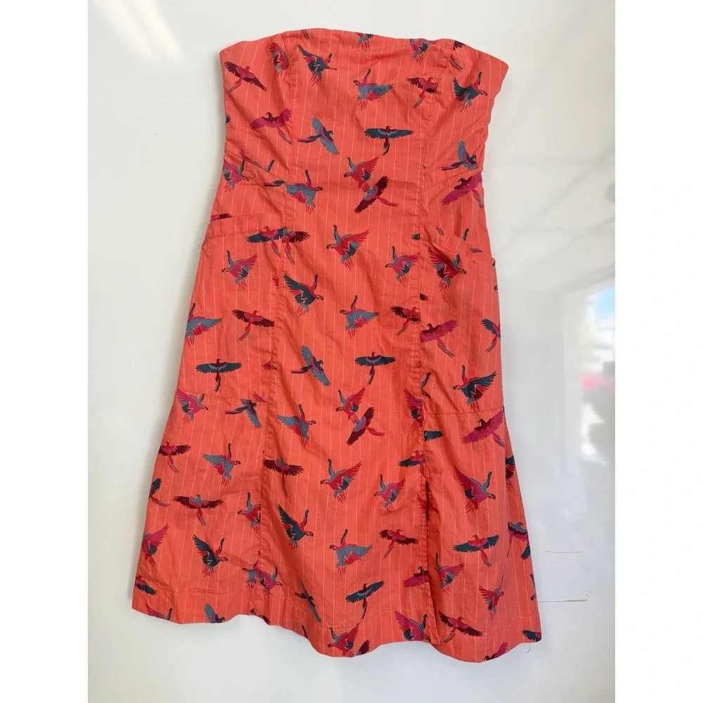 Free People Tropical Aviator Resort Vacations Vibe Mini Dress Strapless 4